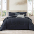 Monbix Queen Comforter Set 7-Piece - All Season Cozy Bedding