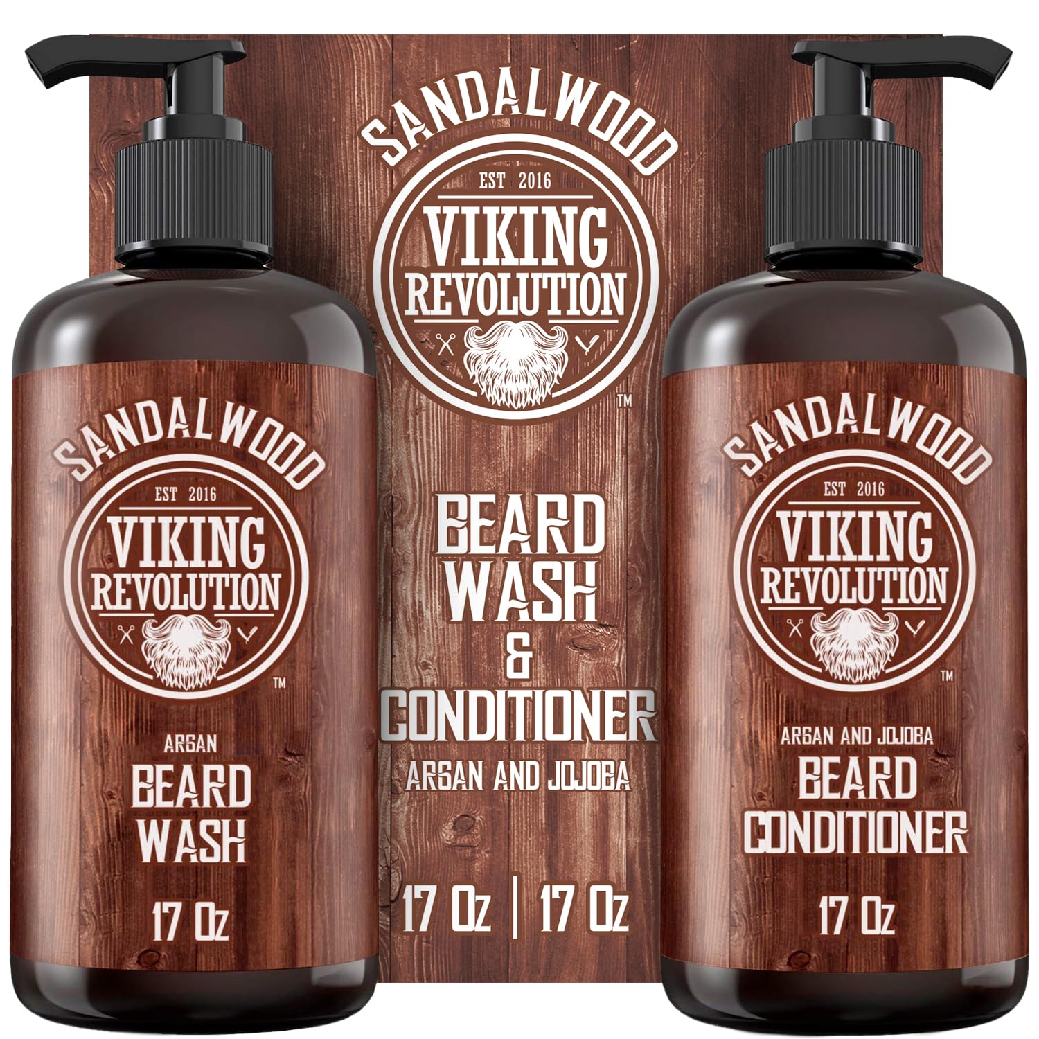 Viking Revolution Beard Wash & Conditioner Set for Healthy Growth