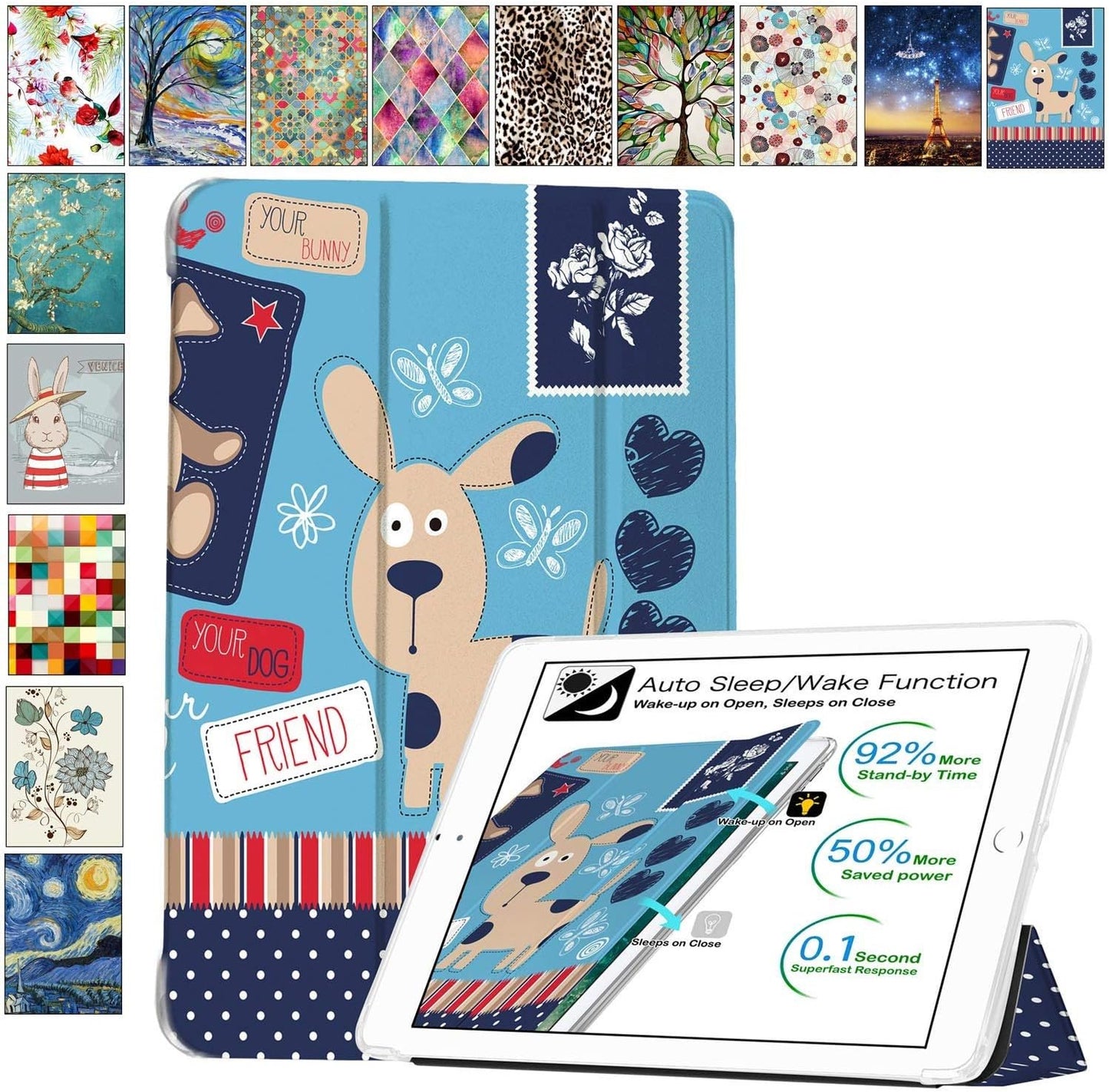 DuraSafe Cases UltraSlim iPad 10.2 Inch Cover with Puppy Design