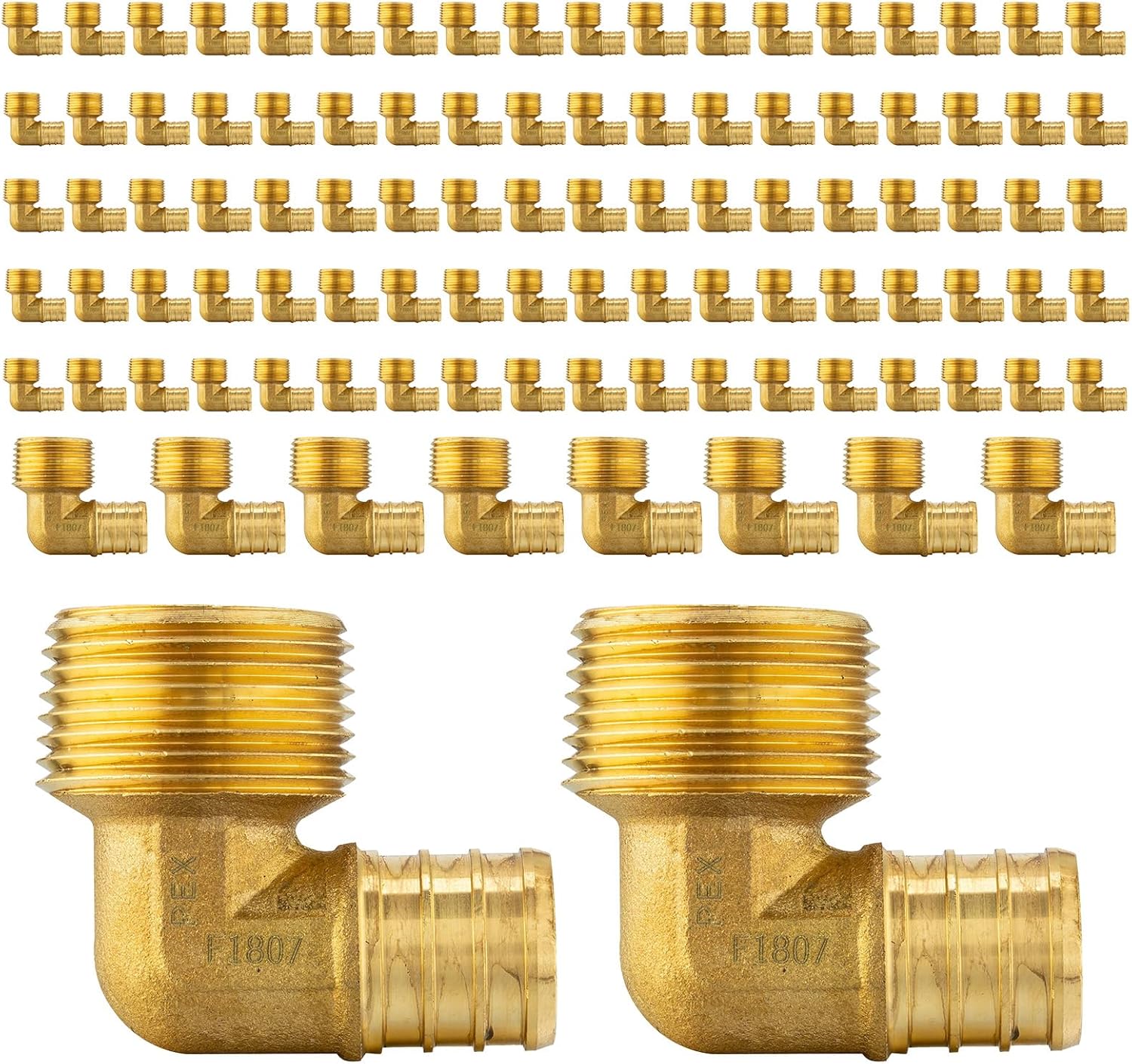 Pack of 100 Efield Pex 3/4in Male Threaded NPT Elbow Brass Fittings