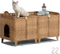 Cat Litter Box Enclosure for 2 Cats - Hidden Double Litter Furniture
