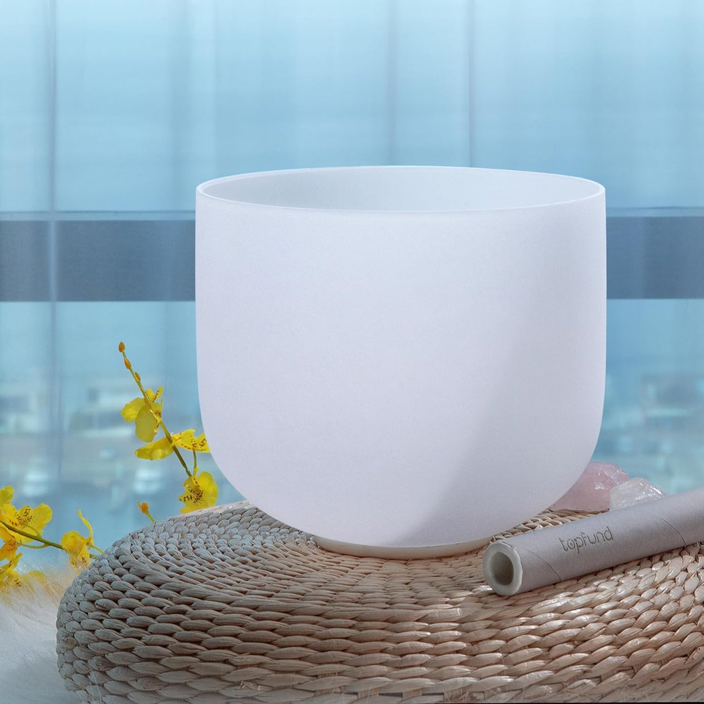 TOPFUND 7 inch C Note Crystal Singing Bowl for Meditation
