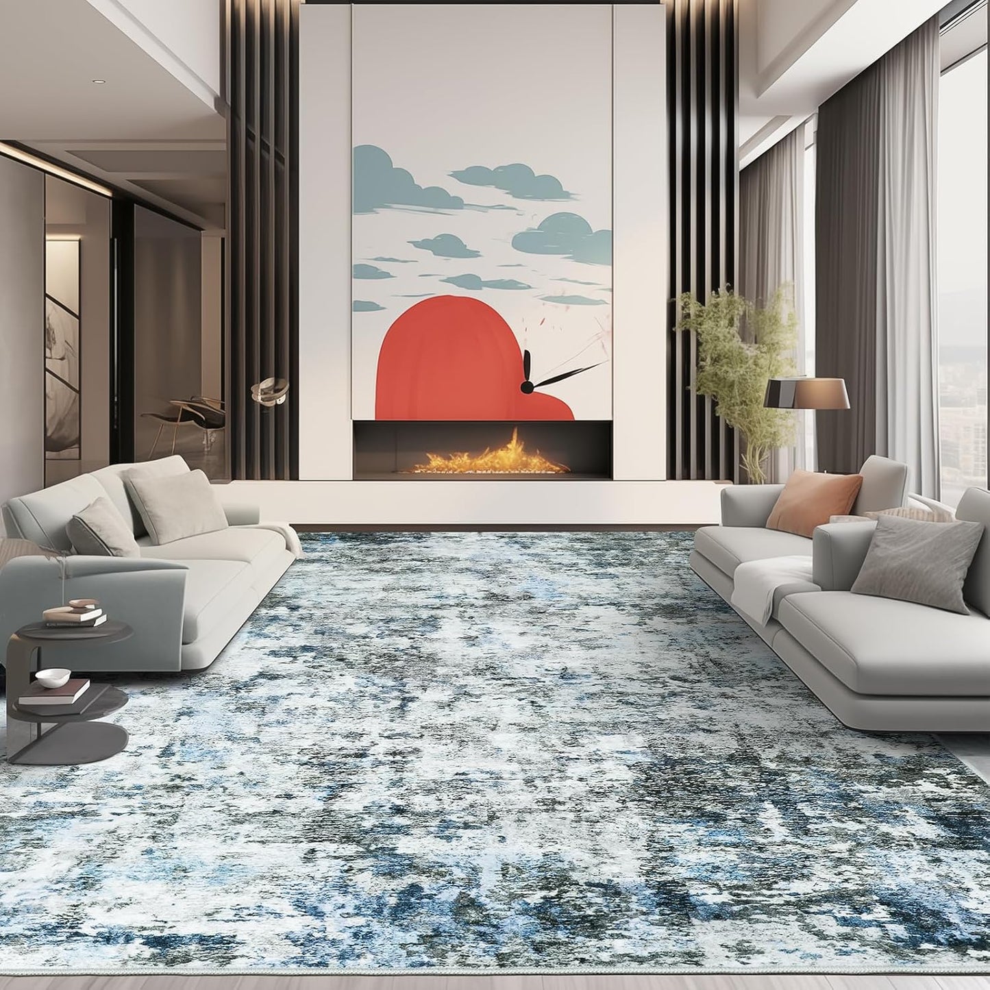 Modern Abstract 8x10 Area Rugs for Living Room and Bedroom