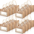 16 Pcs Jute Tote Bags for Weddings, Gifts, and Beach Use