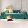 Modern Teal Green Couch Cover 71x118 in - Soft Chenille Sofa Slipcover