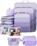 Compression Packing Cubes Set for Travel - 11 Piece Light Purple
