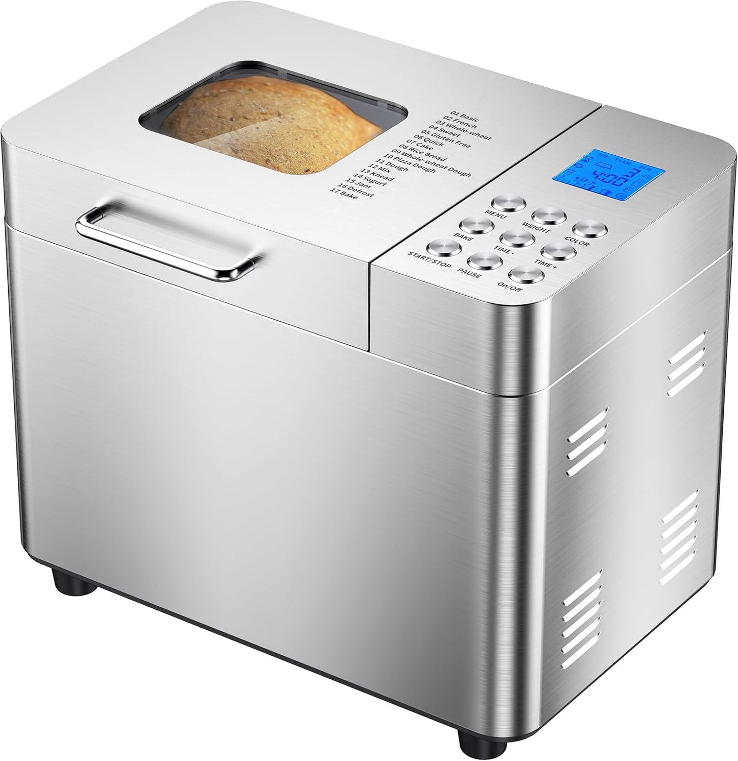 OSIPOTO Stainless Steel Bread Maker: 17-in-1, Easy Clean, Low Noise