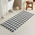 Waffle Runner Rug Bathroom 60x24 in Black and White - Soft, Quick Dry
