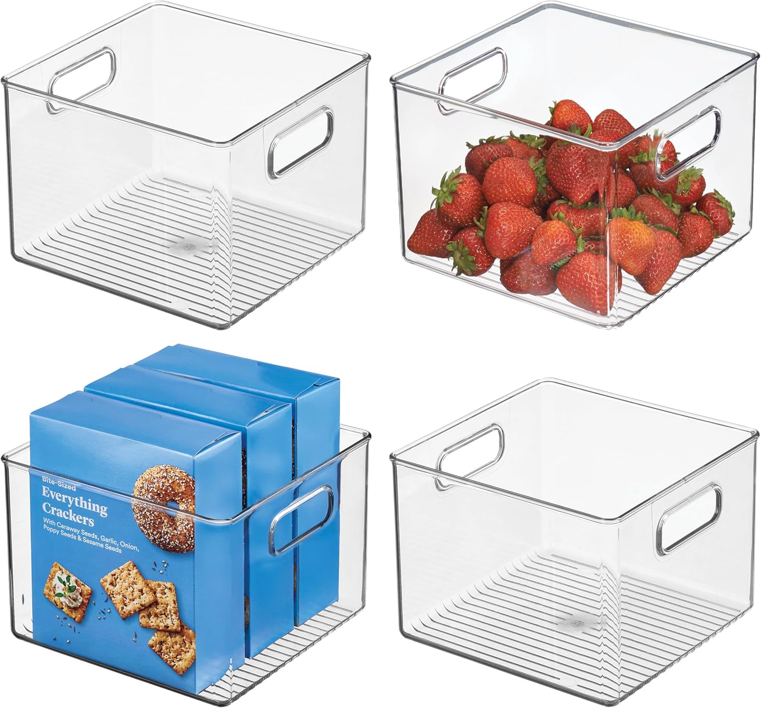 iDesign Clear Plastic Storage Bins for Kitchen and Pantry Use