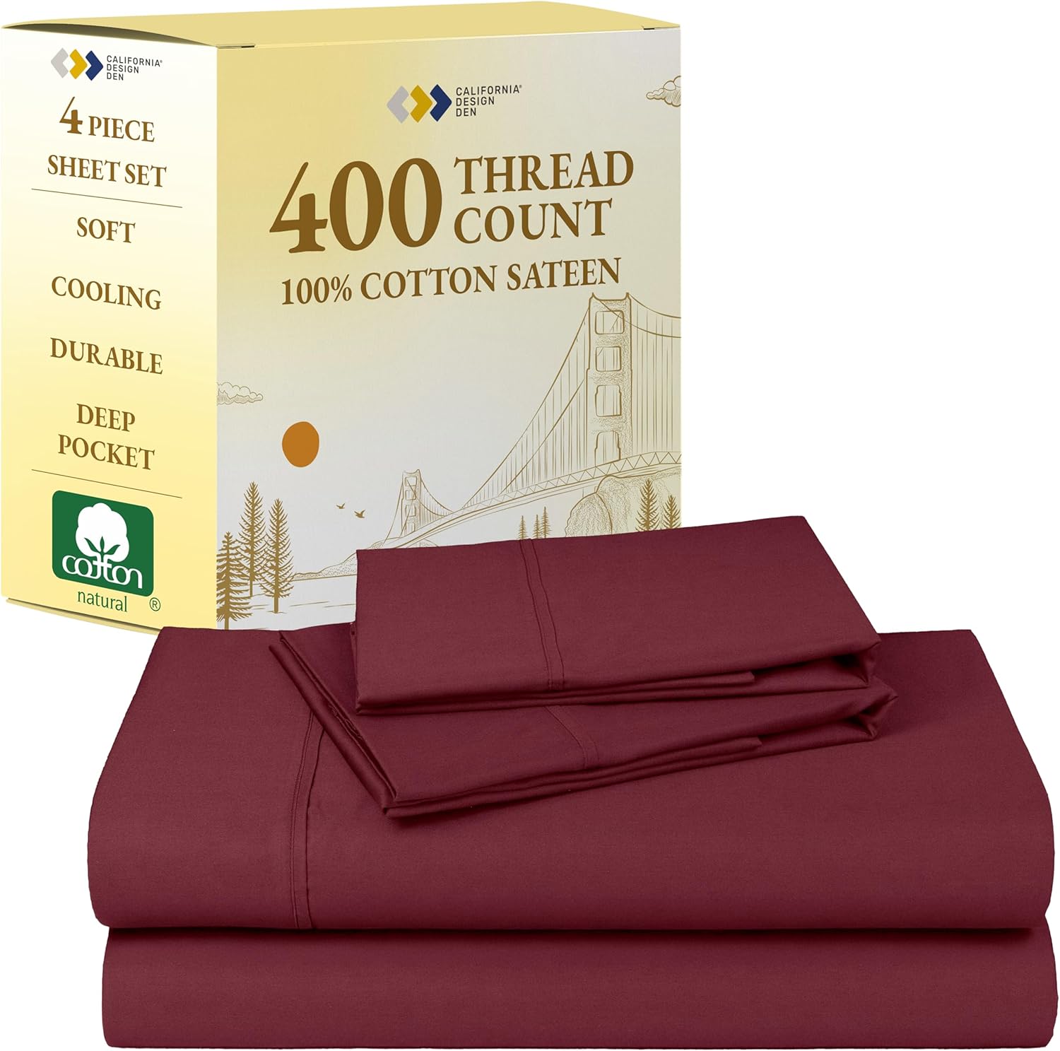 California Design Den 100% Cotton Queen Sheet Set for Comfort