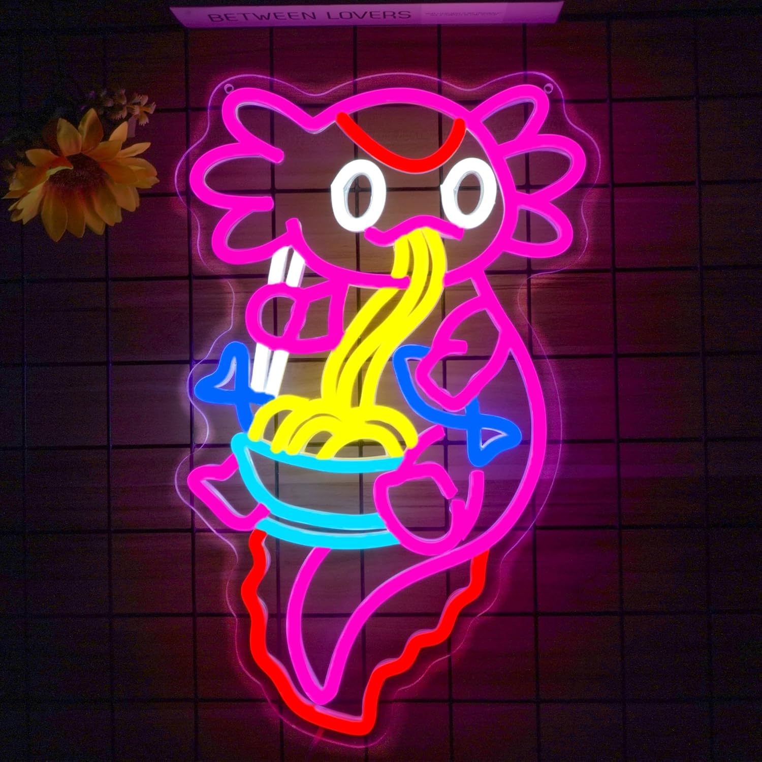Axolotl Ramen Neon Sign for Unique Wall Decor and Ambiance