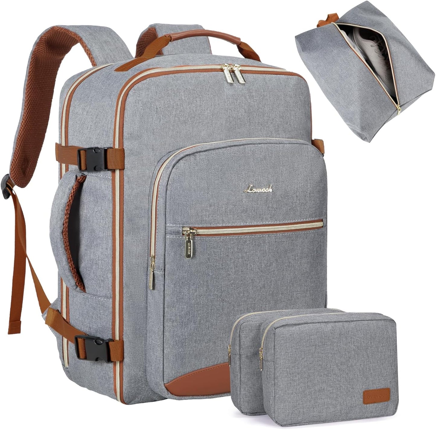 LOVEVOOK Travel Backpack for Women Men, 40L Carry On Backpack