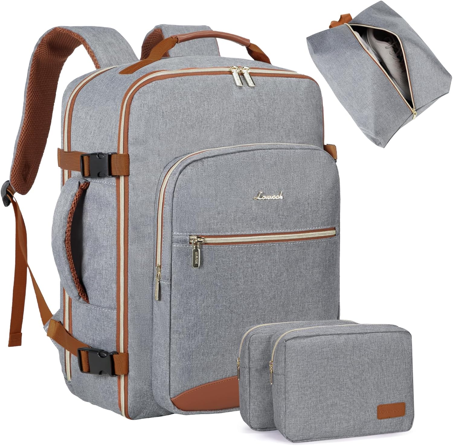 LOVEVOOK Travel Backpack for Women Men, 40L Carry On Backpack
