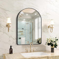 Arched Bathroom Mirror 20x28 in - Modern Black Frame