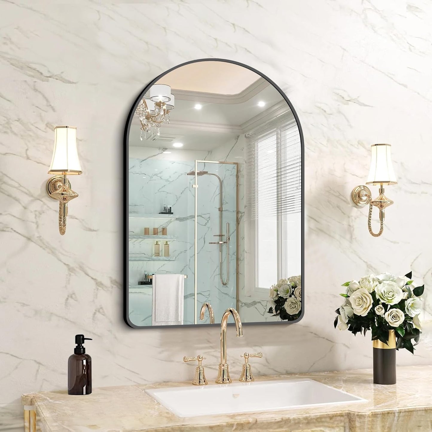 Arched Bathroom Mirror 20x28 Inch for Elegant Home Decor