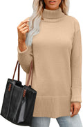 Glanzition Sweaters for Women Turtleneck Side Split (Style BTDZ)