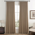 RustBrown Linen Pinch Pleated Curtains 102 in - Total Blackout Panels