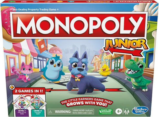 Monopoly Junior: 2-Sided Board Game for Younger Kids