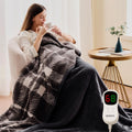 Heated Electric Blanket Throw Size 50x60 - Cozy Dual-Sided Flannel
