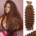 Human Braiding Hair for Boho Braids 22in Curly Deep Wave - Natural