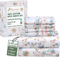 RUVANTI 6 Pcs Cotton Sheets California King - Breathable Percale Crisp