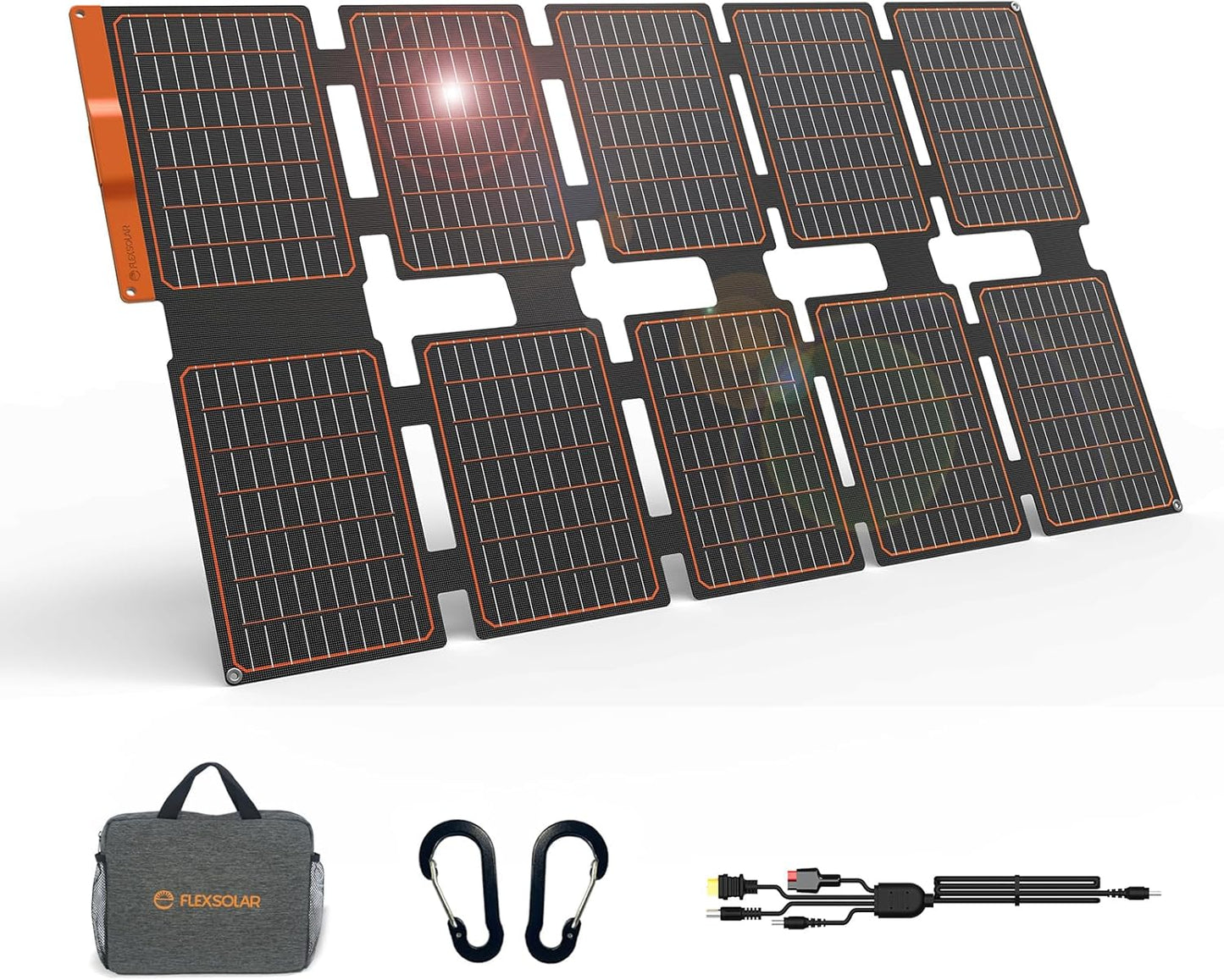 FlexSolar 100W Portable Solar Panel Charger for Outdoor Use