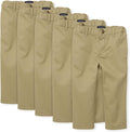 Kids Stretch Relaxed Straight Chino Pants - 4-Pack Pull-On Fit