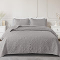 Cal King Light Grey Oversized Quilt Set - Vintage Damask Cal King