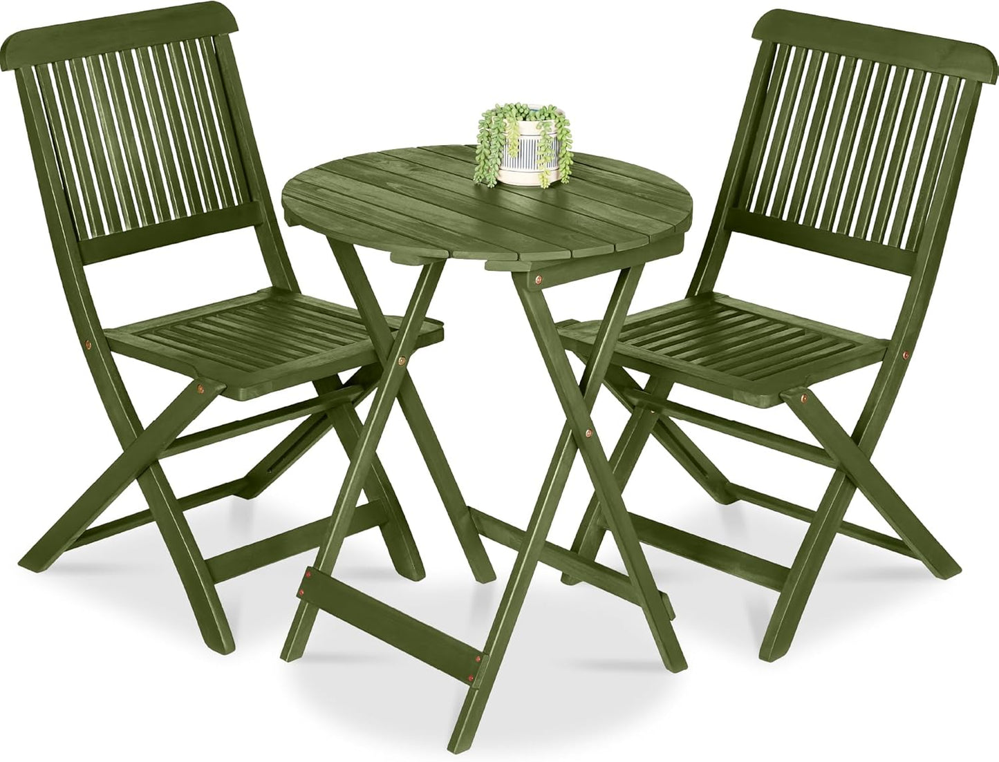 Best Choice Products 3-Piece Acacia Wood Bistro Set for Outdoor