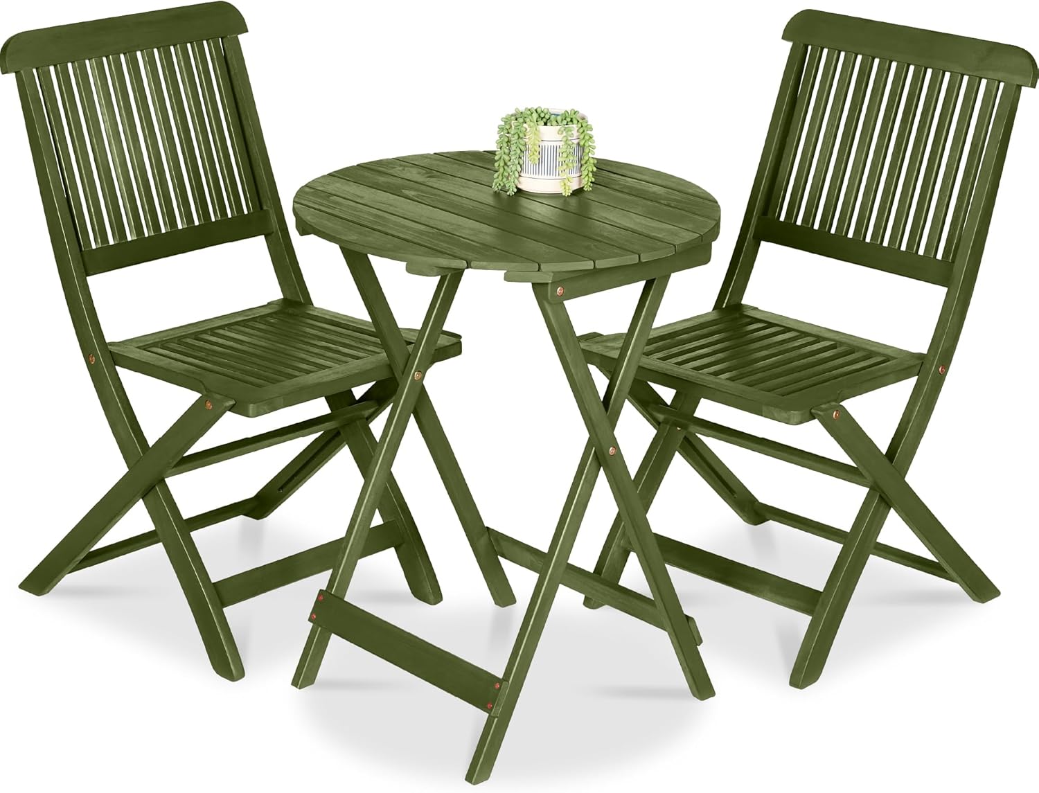 Best Choice Products 3-Piece Acacia Wood Bistro Set for Outdoor