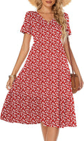 Womens Cotton Tiered Midi Dress V-Neck - Flowy Ruffle Sundress