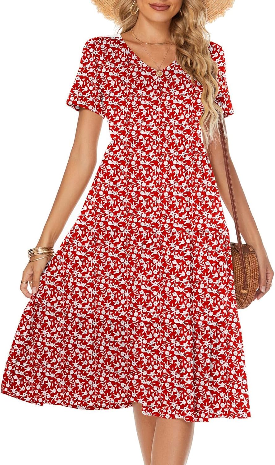 Berydress Women's Casual Summer Tiered Midi Dress for 2025