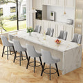 Set of 8 Swivel Bar Stools with Backs for Kitchen Islands