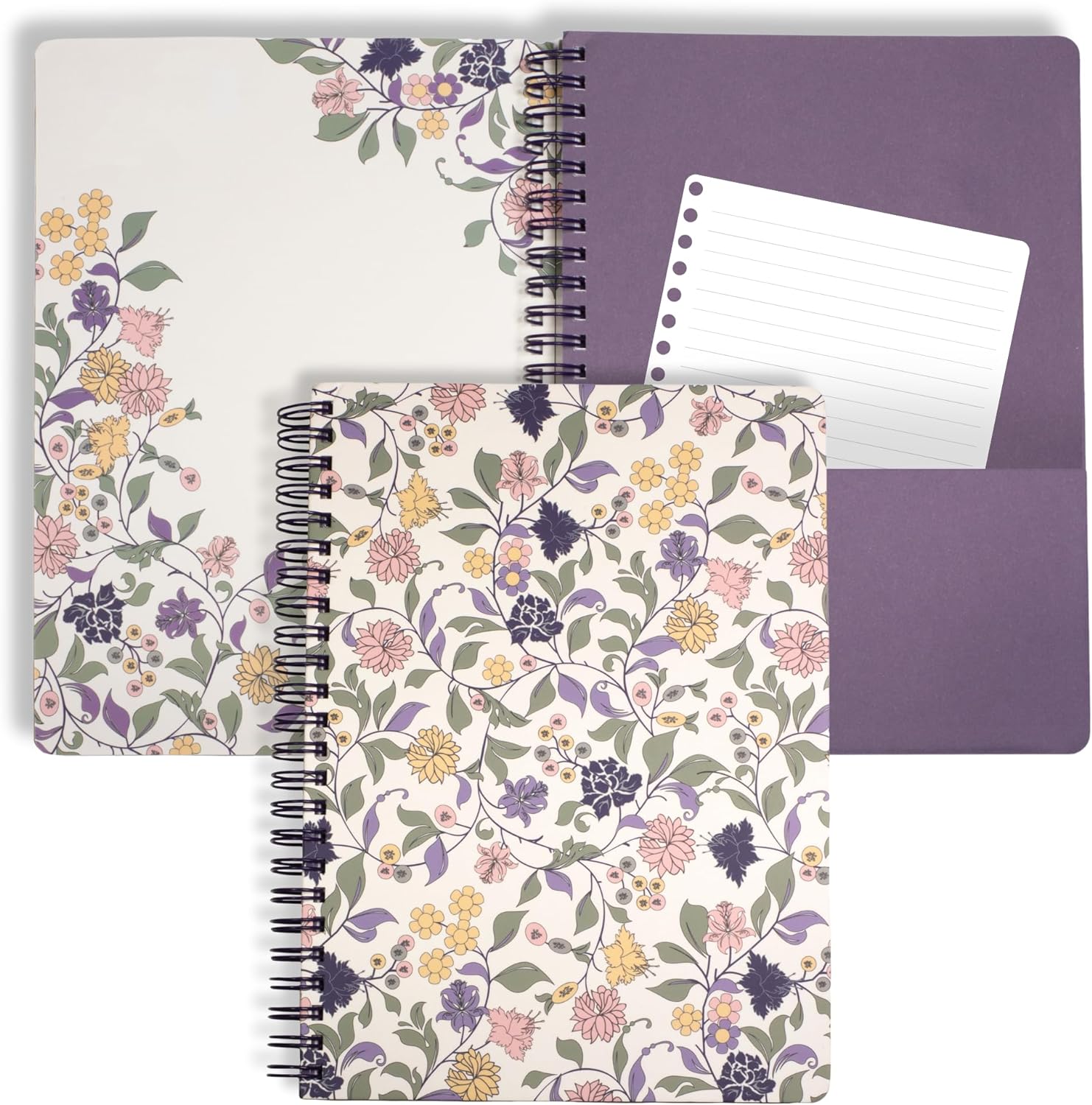 Steel Mill & Co Cute Floral Mini Spiral Notebook: Durable Hardcover, 160 Lined Pages