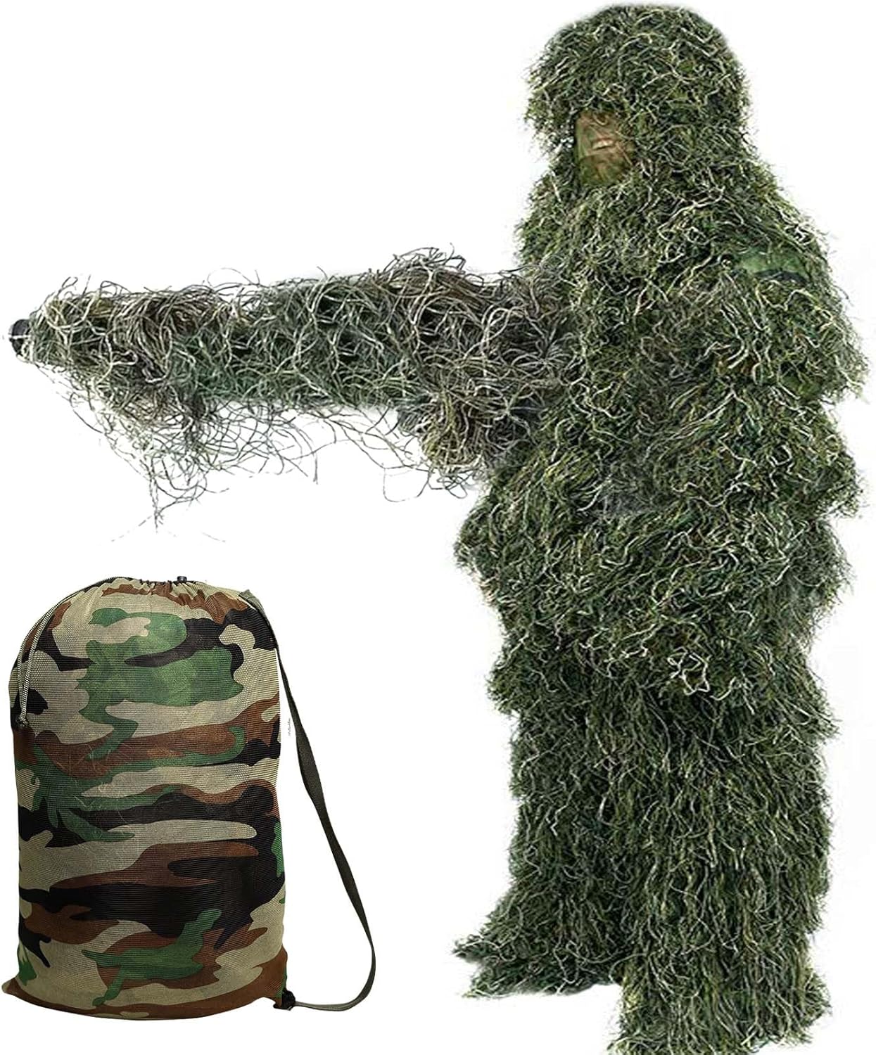 MOPHOTO Ghillie Suit 3D Leafy Camo for Hunting and Outdoor Use
