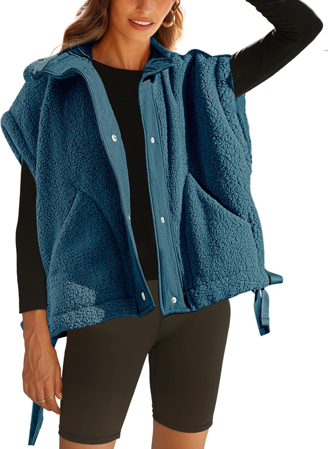 Athlisan Womens Fleece Vest Casual Sleeveless Sherpa Jacket