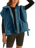 Women's Fleece Vest Sleeveless Button Down Sherpa Jacket - Cozy Layer