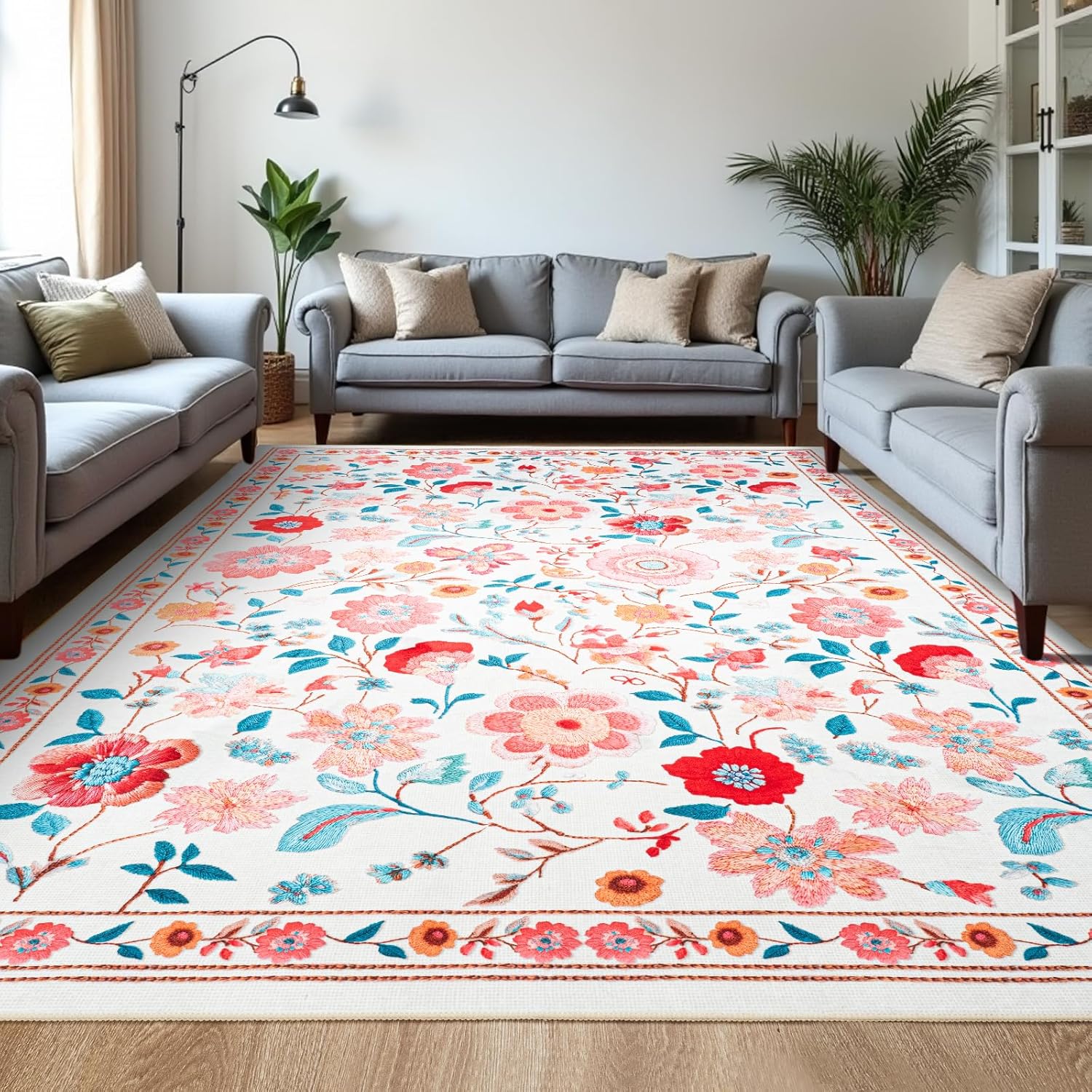 Boho Vintage Area Rugs for Living Room 9x12 Non-Slip Carpet
