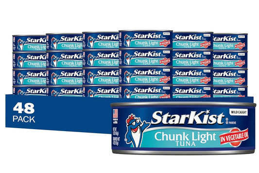 StarKist Chunk Light Tuna in Oil, 48 Pack for Quick Meals