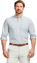 Comfortable Men's Long Sleeve Plaid Shirt by IZOD for Daily Use