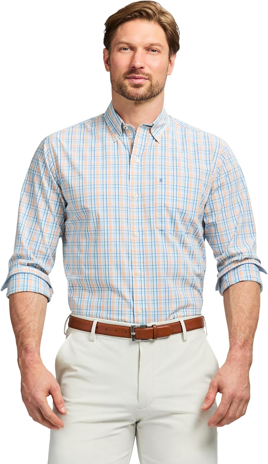 IZOD Men's Performance Comfort Long Sleeve Plaid Shirt Review