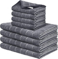 Ultra-Soft Absorbent Kitchen Towels - 8-Pack Grey Checkered Set