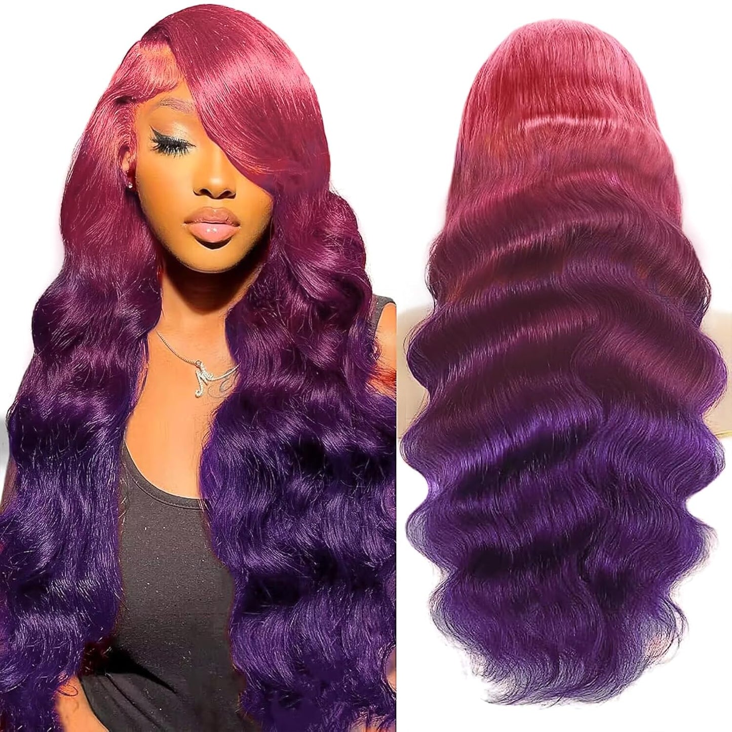 Purple Ombre 13x4 HD Lace Front Wig for Stunning Style