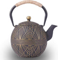 Enameled Cast Iron Teapot 34oz - Japanese Style Kettle with Infuser