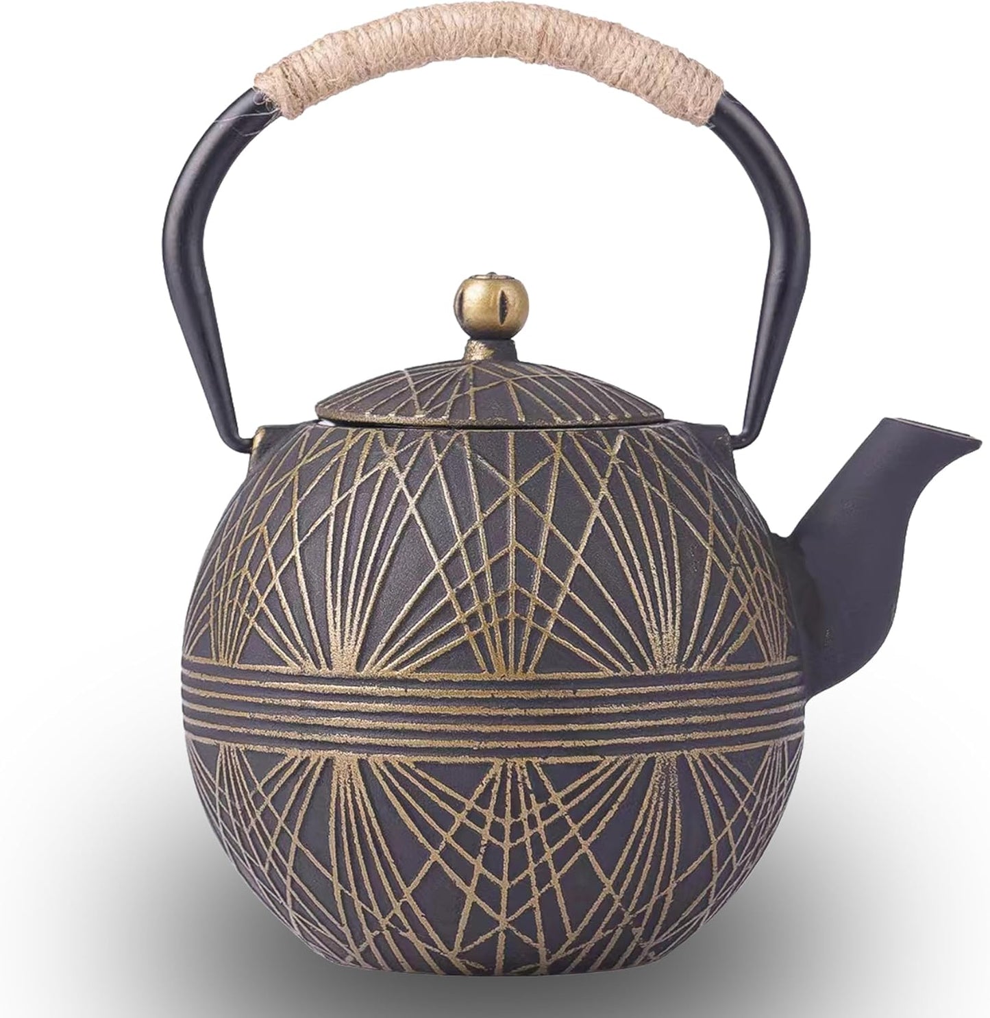 Enameled Cast Iron Teapot 34oz for Loose Leaf Tea Brewing