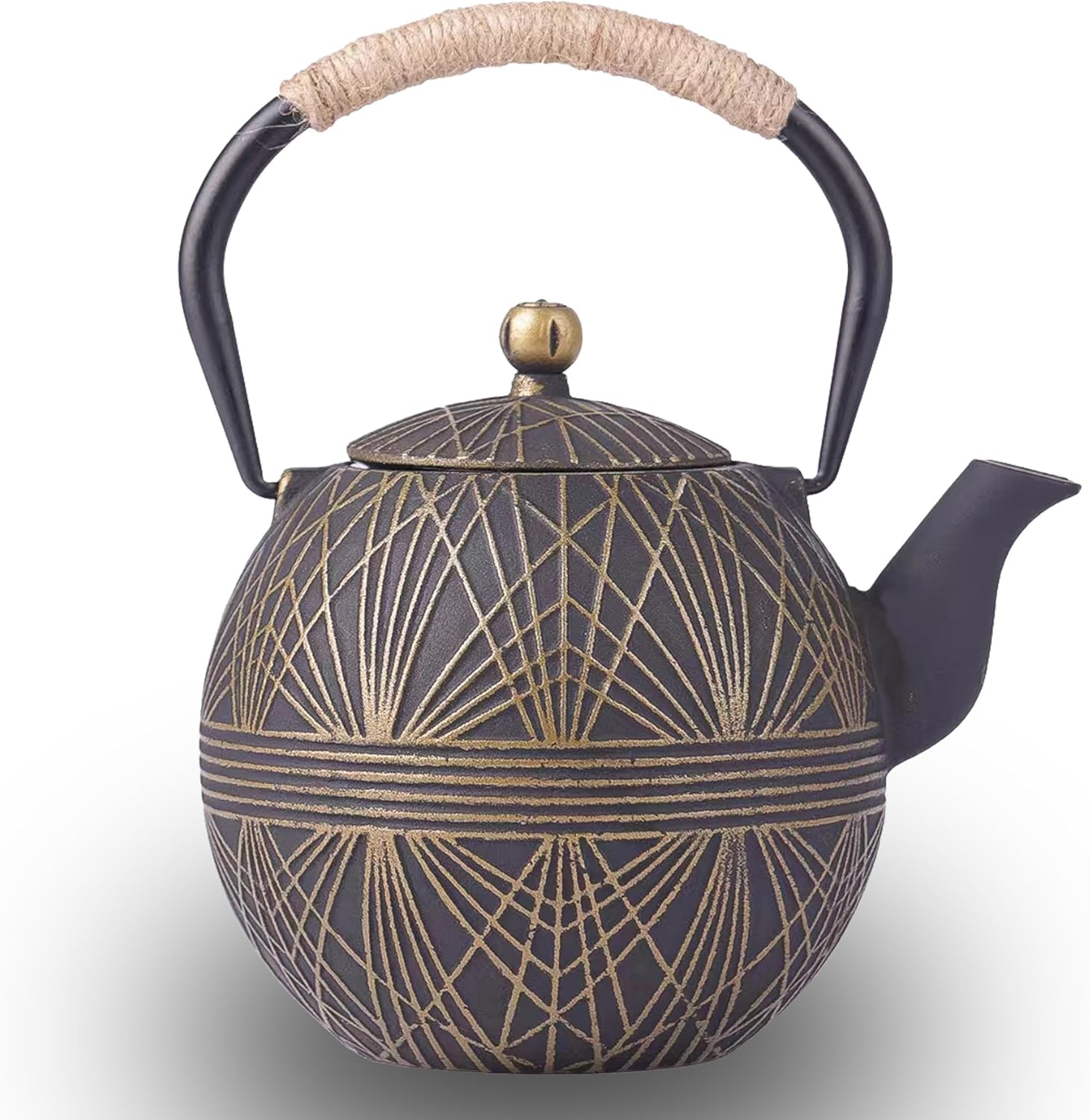 Enameled Cast Iron Teapot 34oz for Loose Leaf Tea Brewing