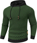 Mens Hooded Sweatshirt Slim Fit Knitted Waffle Pullover - Zaitun