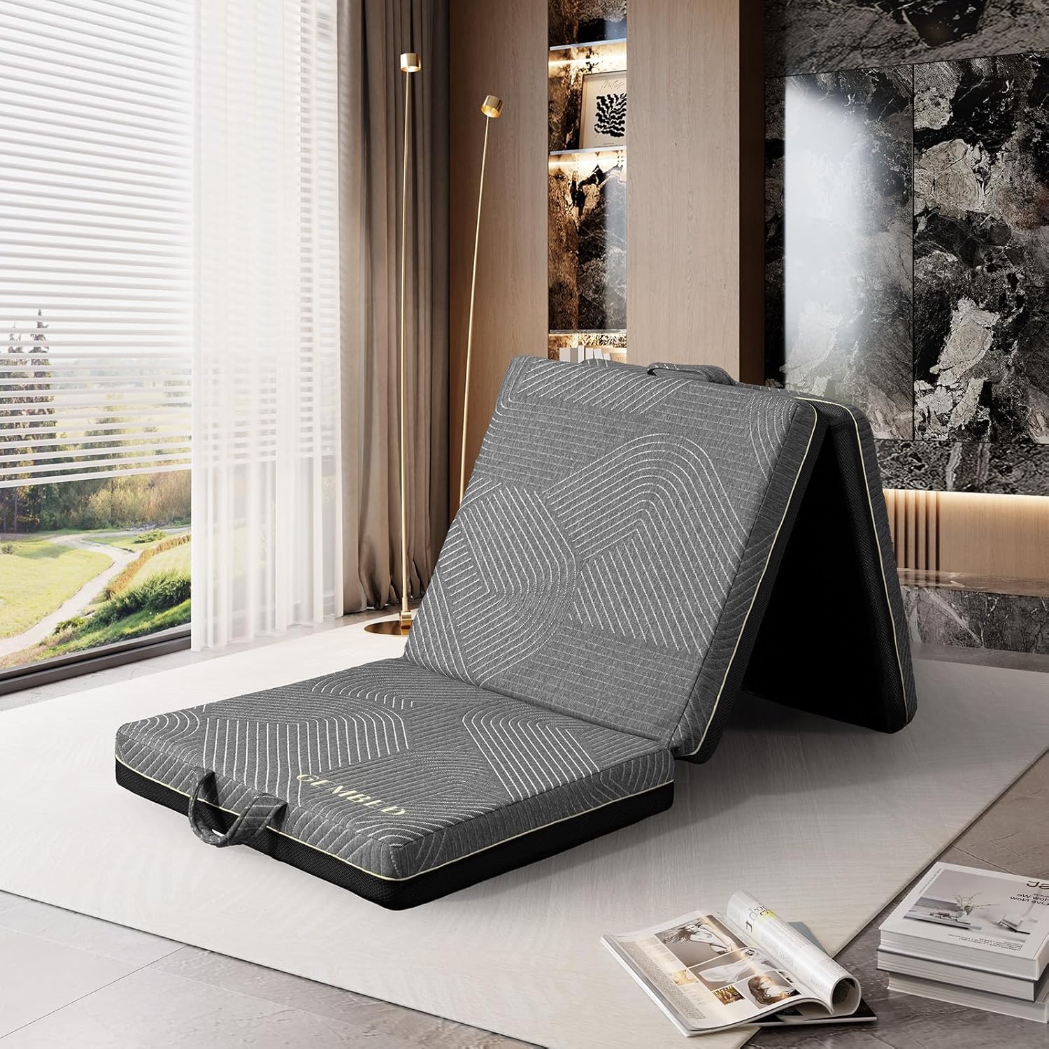 Tri Folding Mattress - Portable Memory Foam Sofa Bed for Travel