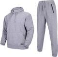 Tracksuit for men 2 pieces Fleece Hooded Outfit - Warm Casual Set cool