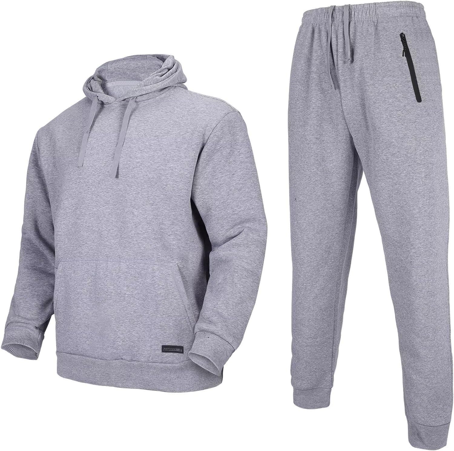 Tracksuit for Men 2 Pieces Fleece Hooded Outfit for Sports